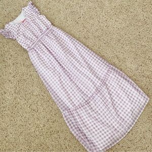 2/$25 NWT Isabel maternity dress gingham maxi lavender light purple white xs